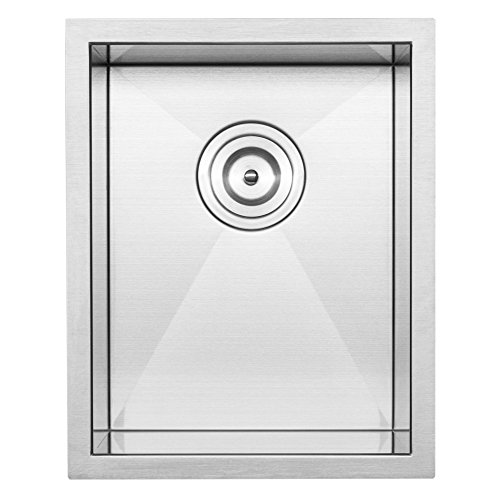 14 Ticor S3620 Pacific Series 16-Gauge Undermount Stainless Steel Single Bowl Zero Radius Square Kitchen Bar Sink with Accessories