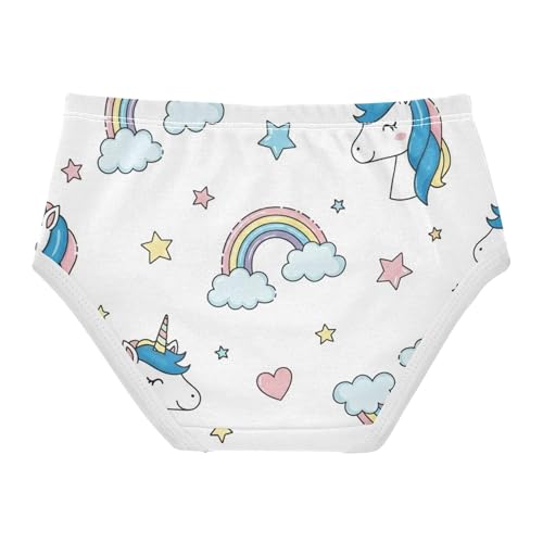 Cotton Toddler Girls Underwear Cartoon Cute Rainbow Horses White Cute Panties Girl Bright Briefs Underpants 2t2