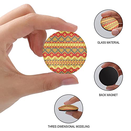 Ethnic Pattern Art Glass Strong Magnetic Refrigerator Magnet Funny Pattern Fridge Sticker Beautiful Decorations For Home Office Cabinets 4 Pcs #TOP2