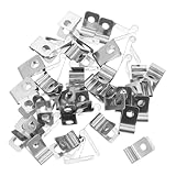 Alasum 100pcs Stainless Steel Fence Wire Clips Metal Cable Clamps for Agricultural Wire Mesh Fencing Outdoor...