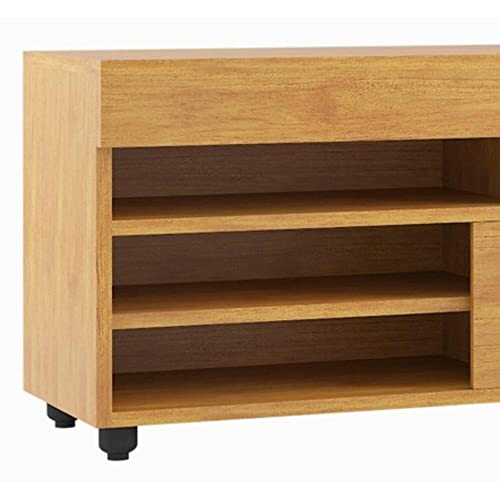 Rack para Sala de Estar para Tv até 55 Polegadas 1 Porta com Pés Cedro Viero Mel