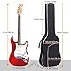 GIGKOUKI E-Gitarrentasche Gigbag 0,35 Zoll Polsterung Rucksack Gepolstert Soft Gitarre Tasche Schwarz (Standard)