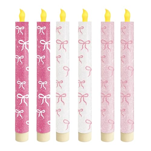 Velas cónicas de pila con luz LED titilante para decoración de centros de mesa