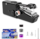 Máquina de coser para principiantes, dos modos, máquina de coser portátil para varios tejidos, reparación rápida de ropa para el hogar, bricolaje y viajes (negro-A2)