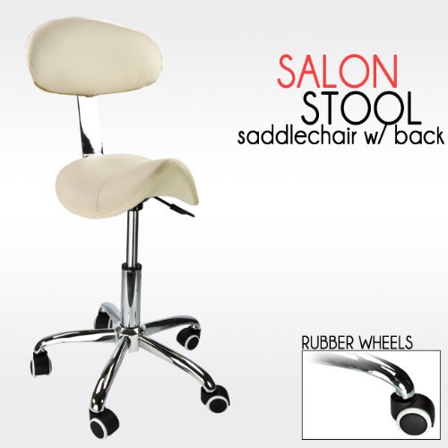 Footrest Saddle Beige Stool Doctor Dentist Salon Equipment All Purpose Chair New