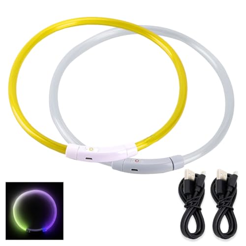Tomicoco 光る首輪 犬 点灯 首輪 光る led 散歩 USB充電式 LED光る首輪 LEDライト首輪 猫 ワンちゃんの安全対策 サイズ調整可 発光首輪 事故防止 ペット用 小型犬 中型犬 大型犬