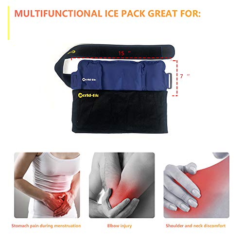 Large Reusable Ice Gel Pack for Injuries - Hot Cold Therapy Pad for Lumbar, Shoulder, Knee, Waist, Ankle, Foot, Joint, Pain Relief from Swelling, Surgery, Arthritis, Tendinitis, Bursitis - 15'' x 7'' - Thumbnail 4
