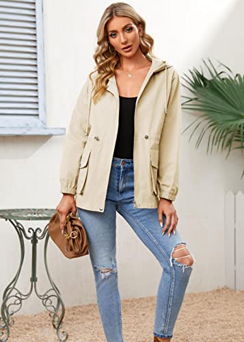 Saodimallsu Womens Zip Up Anorak Utility Jacket Casual Lightweight Military Safari Hooded Coats #TOP7