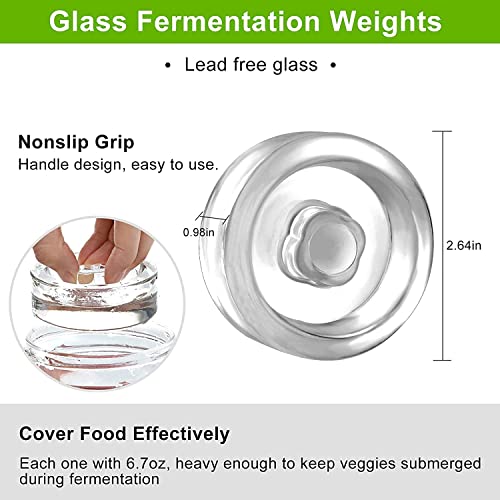Fermentation Kit-4 Glass Fermentation Weights,4 Fermenting Lids,4 Airlocks,4 Silicone Rings,5 Silicone Grommet For Wide Mouth Mason Jar For Sauerkraut,Vegetables And Other Fermented Food #TOP1