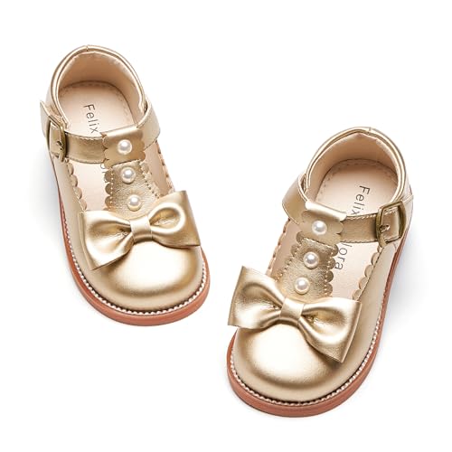 Image of Felix & Flora Toddler Little Girl Princess Dress Shoes-Mary Jane Flats for Girl Party School Shoes