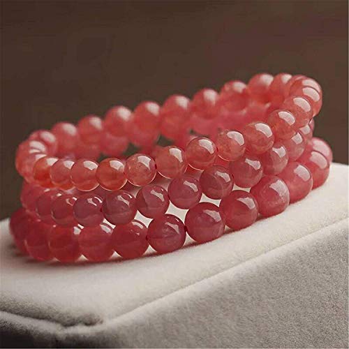 Genuine Natural Ice Red Rhodochrosite Gemstone Jewelry Crystal Red 8Mm Round Bead Stretch Bracelet Aaaaa #TOP2