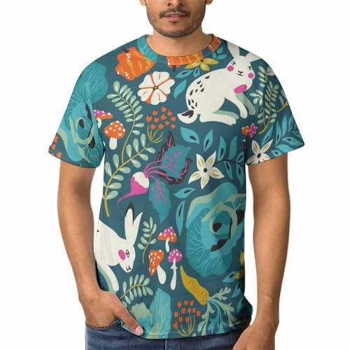 Tee shirt manches courtes homme lapin champignon idéal pour un look d'été décontracté