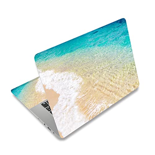Image of 12.1 13 13.3 14 15 15.4 15.6 Inches Personalized Laptop Vinyl Skin Sticker Decal Universal Netbook Skin Sticker Reusable Notebook PC Art Decal Protector Cover Case (Sandy Beach)