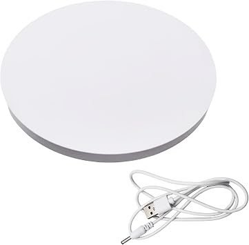Funvalley Surperfect 9.8 Inches Electric Motorized Rotating Turntable Display Stand, USB Automatic Turntable Table for 360 Degree Products Display