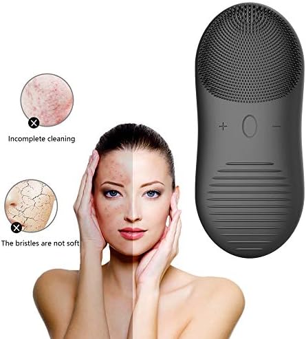 MOXIN Silicone Facial Cleansing Brush Electric Rechargeable Face Brush Waterproof Facial Brush with 12 Speeds for Deep Cleansing, Face Exfoliating, Anti-Aging Skin Care,Black