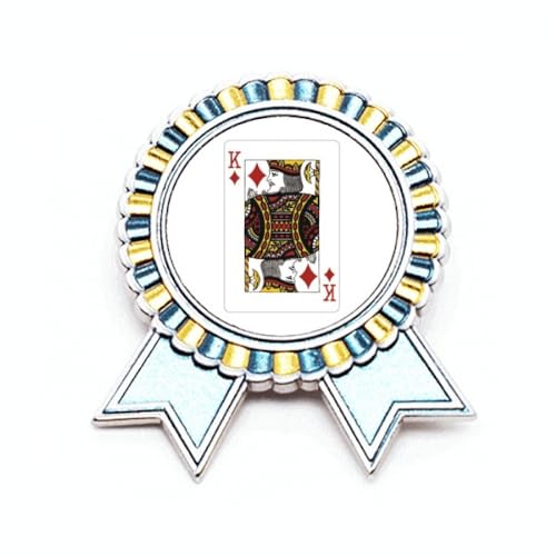 Broche cartes à jouer K métal lettre M accessoire costume