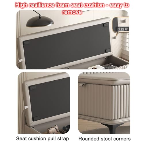 Long repose-pieds gris coffre pour optimiser le rangement de votre chambre - 7