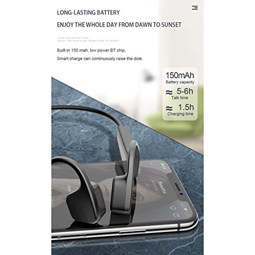 figatia Fones de Ouvido Esportivos de Condução óssea Bluetooth 5.0 Fones de Ouvido Esportivos Gratui