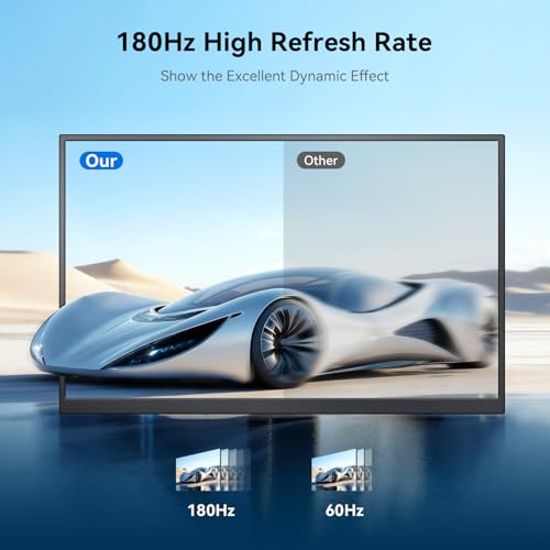 Image of 24 inch 180Hz Gaming Monitor, 2.5K 2560x1440 QHD Fast IPS 112.5% sRGB Large Portable Monitor, Height & Rotation Adjustable Stand Type-C HDMI Eye Care External Screen for Laptop Phone PS4&5 Switch Xbox