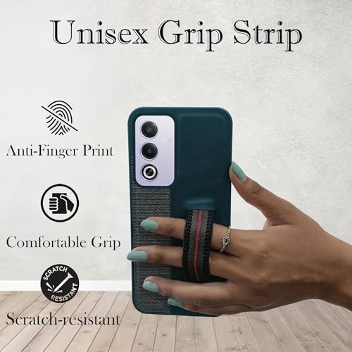 Image of Jkobi Back Case Cover for Oppo A3 Pro 5G (Professional PU Leather | Strip Chain Holder Socket)