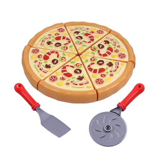 SGERUFZ Accessori per la cucina dei bambini, set di pizza in legno, per bambini, pizza in legno, cibo con connessione in , gioco di ruolo educativo giocattolo educativo regalo