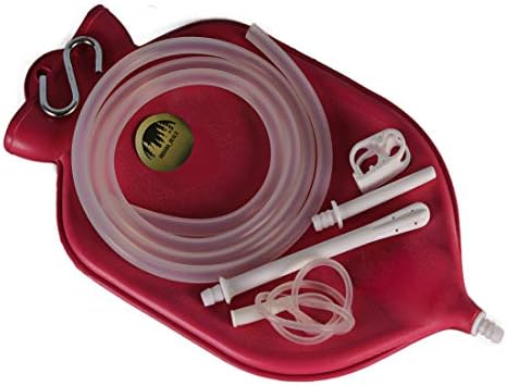 The Perfect Reusable Enema Bag Kit for Colon Cleansing with Silicone Hose (2 Quart, Open top) by Hell Blues