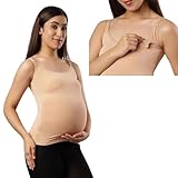 TUMMY Maternity Nursing Tank Top for Women | Clip Down Breastfeeding Cami with Adjustable Straps | Soft Stretch Cotton Pregnancy & Postpartum Camisole, Skin S