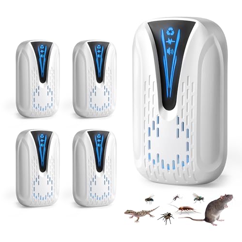 Cozlite Ultrasonic Pest Indoor Repeller Plug-in, Rodent Repellent Ultrasonic Plug in, Mouse Repellent Indoor for Spider Bug Roach Ant Mosquito Rat Mice Insect Deterrent, 4 Pack