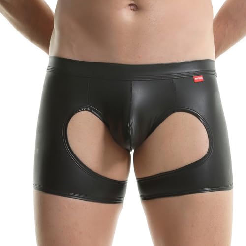 Shiny Fashion Boxer Cut Out Underwear Briefs for Men Stretch Nightclub Men's Underwear3