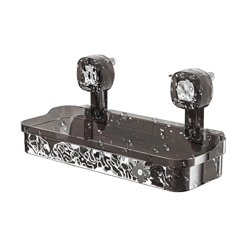 Organiseur de douche à ventouse | Étagère murale à ventouse pour bain, support de rangement puissant, porte-savon, sans perçage, organisation domestique pour le gel douche, le shampooing
