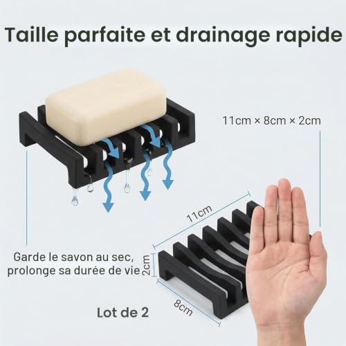 Porte-Savon Silicone Antidérapant Auto-Drainant, Cloxtralon