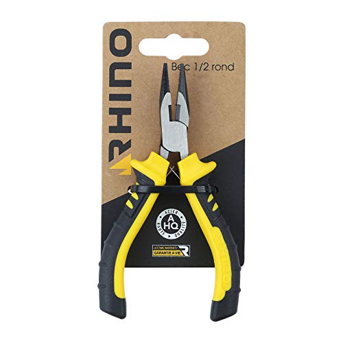 RHINO - Mini pince à bec demi-rond 115 mm universelle - Acier haute qualité - Long. 115 mm - Adapté à tous types de travaux de bricolage - Garantie à vie...
