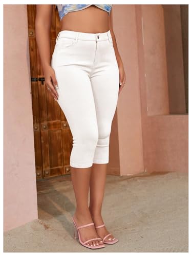 SHENHE Women's Capri Pants High Waisted Stretch Dressy Work Casual Skinny Cropped Trousers2