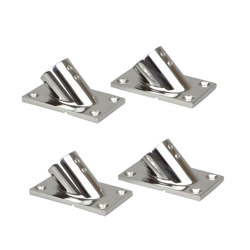 Base de rail carrée à 45 degrés en acier inoxydable 316 marin de 25 mm
