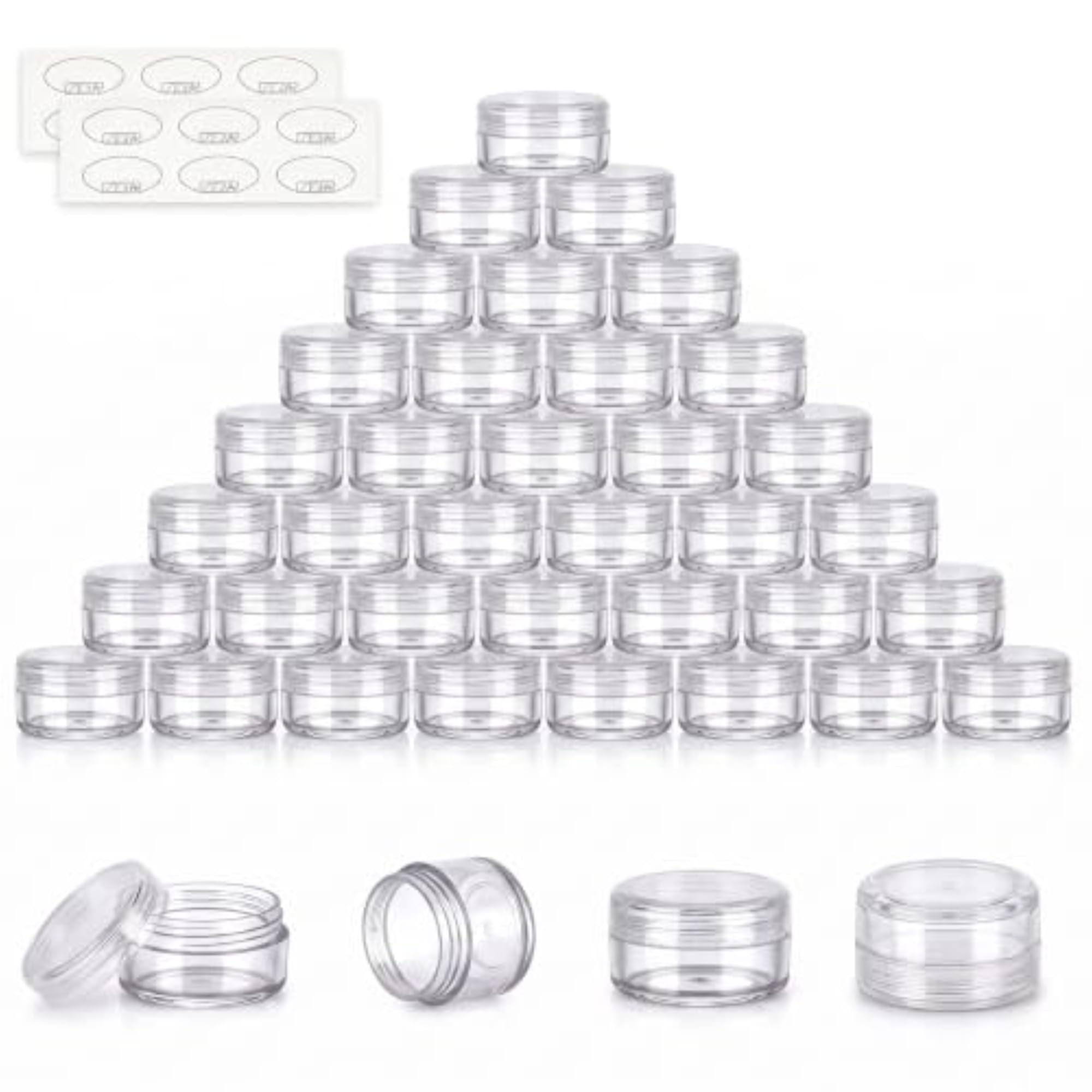 3G Clear Tiny Sample Containers, 50Pcs