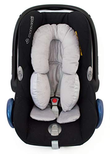 Borda y más Universal Auto-Sitzverkleinerer für Gruppe 0, Maxi Cosi, Babyschale, Babywippe oder Kinderwagen. Verfügbar in mehrere Modellen und Farbene (Grundlagen Winter Grau)