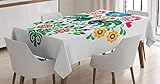 Ambesonne Gallus Tablecloth, Polish Pattern with Roosters Garden Happy Fashion Celebration Spring Slav Poland, Dining Room Kitchen Rectangular Table Cover, 52