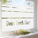 Fensterfolie Blickdicht mit eigenen Text - personalisiert mit Wunschtext - Sichtschutzfolie für Büro Kinderzimmer Wohnzimmer Schlafzimmer - Sonnenschutz selbstklebend Bedruckt