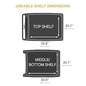 Metro myCart Plus Utility Cart Choose Your Height Adjustable Heavy Duty Rolling Cart for Home Commercial and Industrial Use 3 Shelf 500 lbs Capacity 277 W x 4025 L x 368 408 H Black