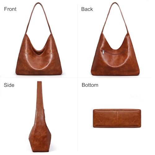 Hobo Bag Brown Vegan Leather