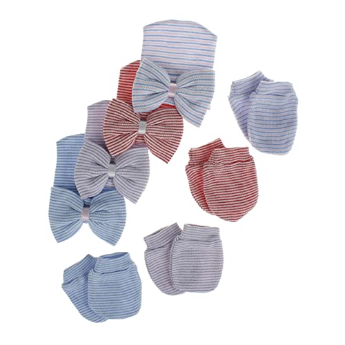 LIFKOME Baby Cap Gloves Set Newborn Infant Hat Bowknot Knit Cap for Baby Girls Yarn Fabrics Comfortable Stylish Outfit