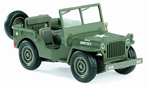 Modelo a escala 1:32 Jeep Willys US Army verde militar miniatura 2