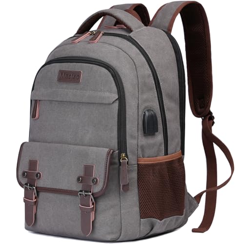 Mactso Canvas Laptop Backpack 15.6" with USB Port