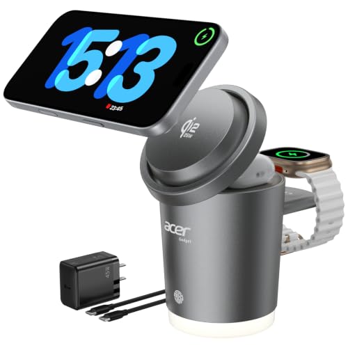 Acer 3 in 1 Wireless Charging Station for Apple, 25W Qi2.2 Magnetic Charger - image 1