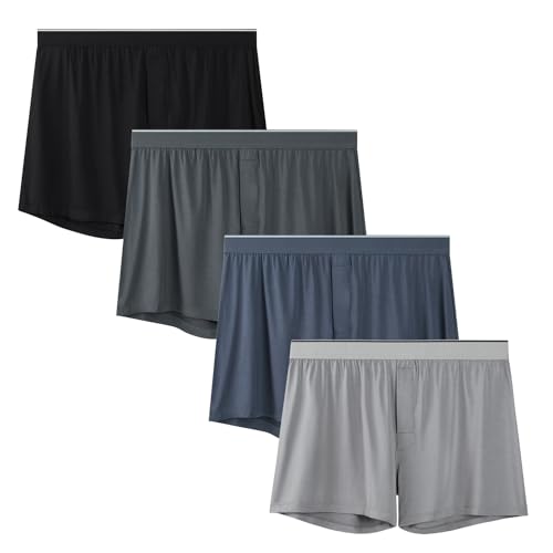 VISSAY Men's Boxer 4Pack - Soft Stretch Breathable Underwear with Modal Fabric