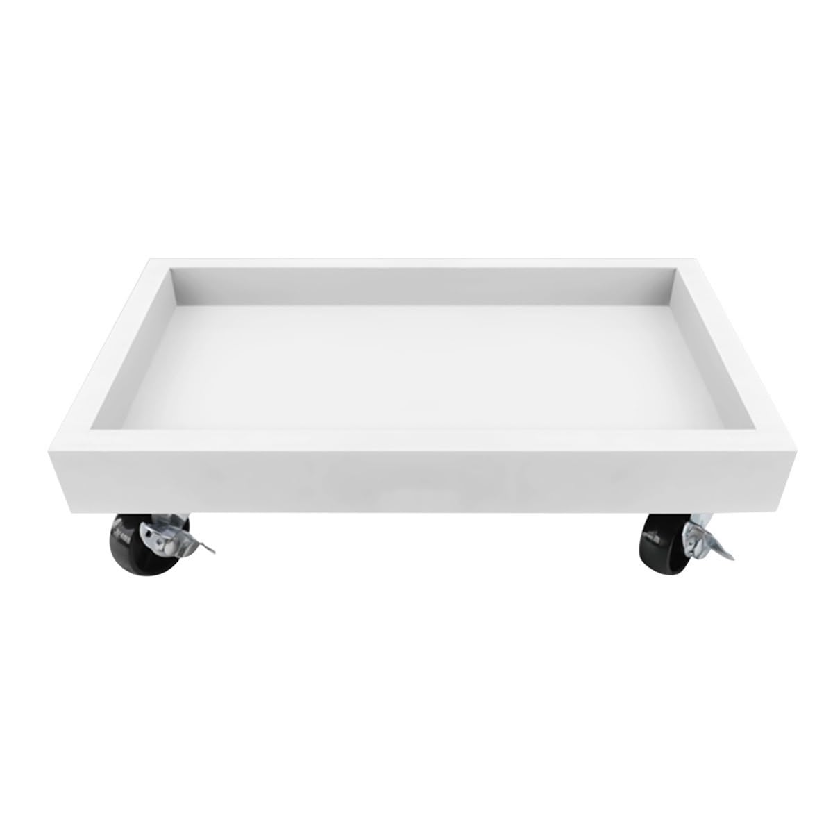 Chariot à roulettes pour plantes blanc de 40 cm de diamètre