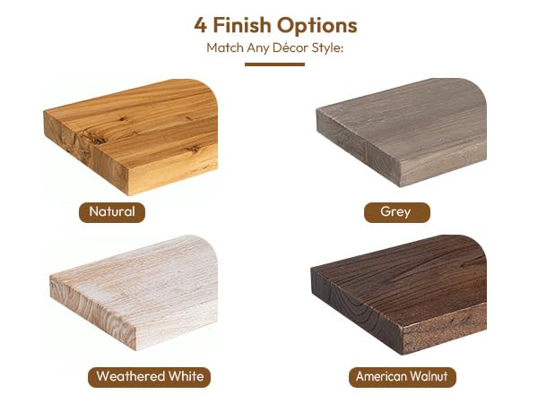 Image of Vivelove Live Edge Floating Shelves Solid Wood, Elm Shelves for Wall with Invisible Bracket for Living Room Bedroom Bathroom Office Book, Rustic Farmhouse Wooden Shelf, 40 Inch Set of 2- Walnut