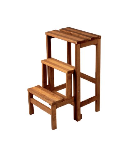 Holzleiter, 3 Stufen, naturfarben