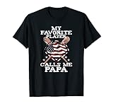 Mens My Favorite Player Calls Me Papa Shirt Grandpa Baseball Gift