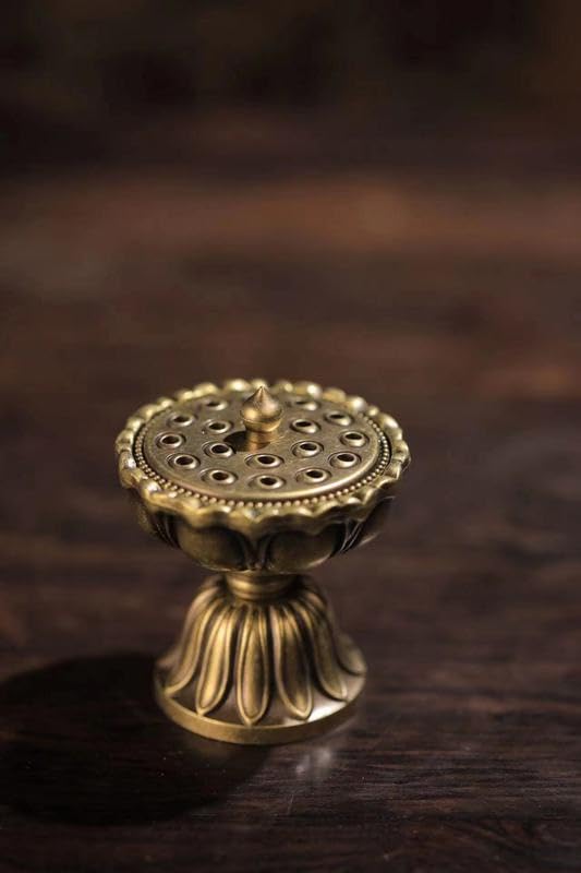 Amazon｜小蓮華銅香炉金属香篆家庭用室内擬古小宝蓮灯白檀香炉中式香薫  